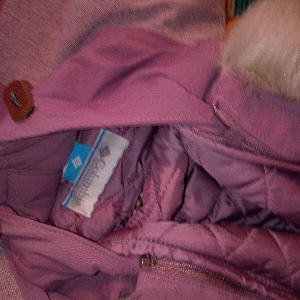 Columbia Lavender Hooded Jacket XL Women's Faux Fur Hoodie Nwt Heavy - Picture 4 of 4
